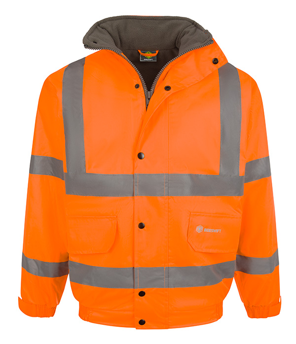 CBJFLOR 1 Hi Vis Lined Bomber Jacket - Fleece Lined - Image 2