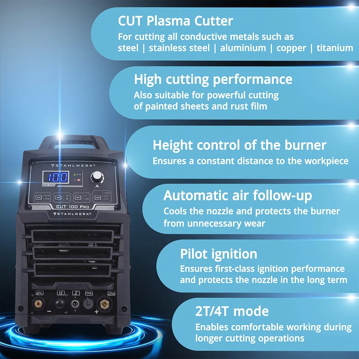 plasmaschneider cut 100 pilot zuendung13 STAHLWERK Plasma Cutter CUT 100 P - Up to 44 mm Cutting Performance - Image 5
