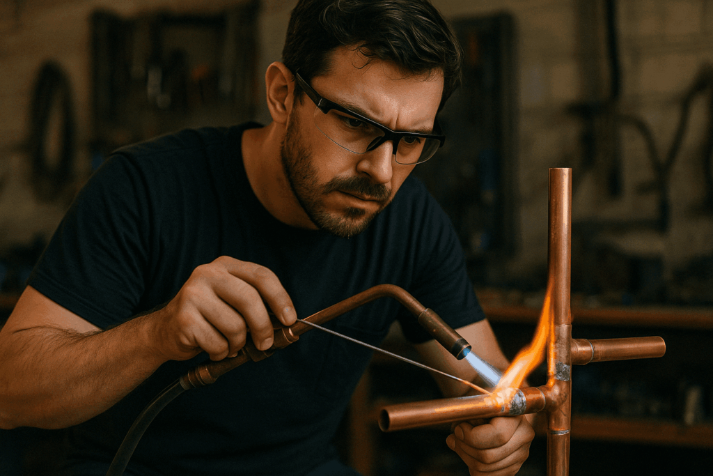 20250418 0920 Man Soldering Craft simple compose 01js3zm7khew2byfbsj0k1hv25 1 1 Brazing and Soldering