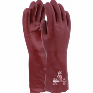 Red PVC Gauntlet Gloves 14" - UCI R135