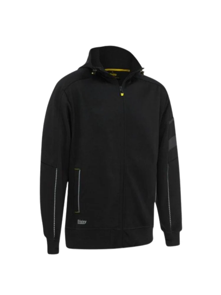FLEECEZIPFRONTHOODIEWITHSHERPALINING BBLK FRONT Bisley Front Zip Fleece Hoodie
