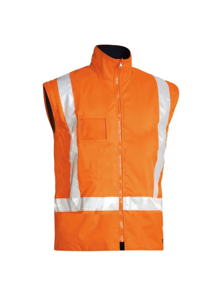 TAPEDHIVIS5 IN 1RAINJACKET TT05 FRONT3 Bisley Hi Vis 5 in 1 Rain Jacket - UKJ6975 - Image 3