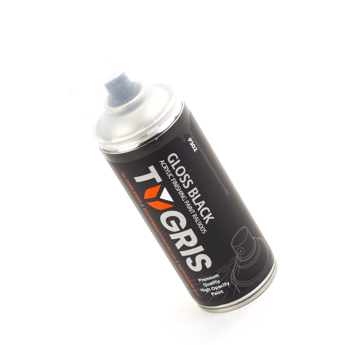 P302 GLOSS BLACK 2 95758 TYGRIS Gloss Black Paint RAL9005 - Image 2