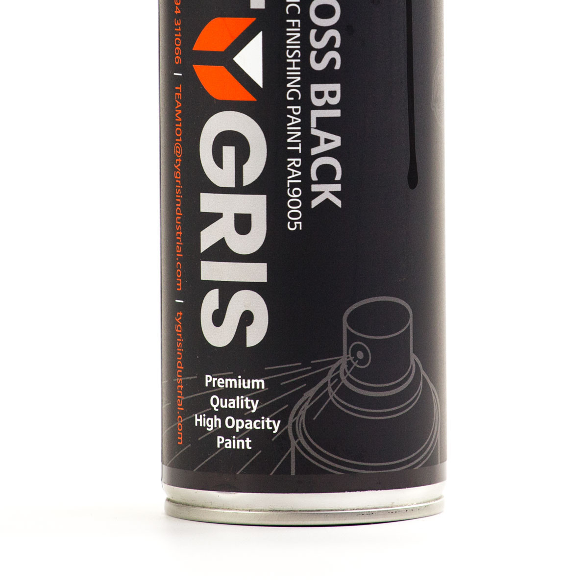 P302 GLOSS BLACK 3 47150 TYGRIS Gloss Black Paint RAL9005 - Image 3